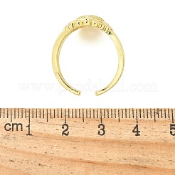 Латунные микро проложить манжеты кольца кубического циркония&nbsp;RJEW-P149-01B-G