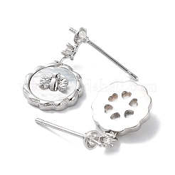 Серьги-гвоздики из латуни с микропаве в виде пчелы и кубического циркония&nbsp;KK-E107-15P-02