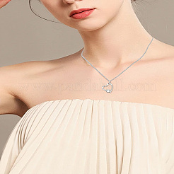 4 шт. латунное ожерелье с подвеской из микрофибры с кубическим цирконием для женщин&nbsp;ZIRC-LP0001-15