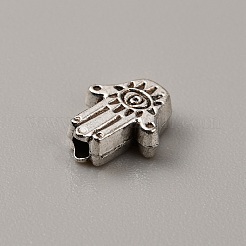 Сплавочные овальные бусины тибетского стиля &nbsp;LS-TIBEB-WH0001-46