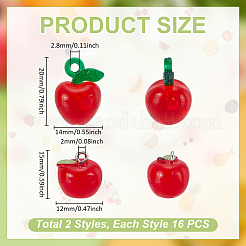 32шт 2 стиля подвески из смолы&nbsp;RESI-UN0001-08