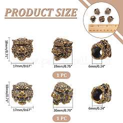 2 шт. 2 стиля для повседневного использования на открытом воздухе латунный парашютный трос европейские бусины&nbsp;KK-NB0003-61