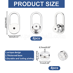 8 шт. Латунные гайки для ушей&nbsp;KK-ME0003-61P