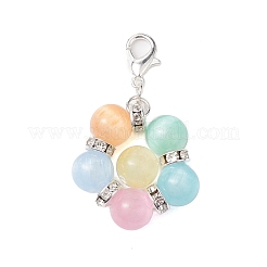 Цветочные подвески из натуральных и окрашенных селенитовых бусин&nbsp;HJEW-TA00242