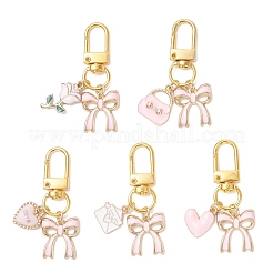 5 шт. подвеска-бантик ко Дню святого Валентина из сплава с эмалью&nbsp;HJEW-JM04471