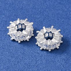 Латунные микро проложить Цирконий Европейский бисером&nbsp;KK-C157-09C-S