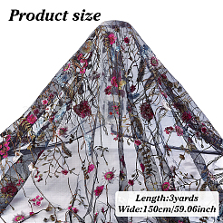 3 ярд полиэстеровой кружевной ткани с цветочным узором&nbsp;DIY-ME0002-38