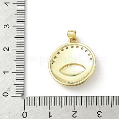 Латунные микропаве прозрачные подвески с фианитом&nbsp;KK-F905-22G-01