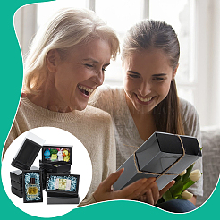 Складные креативные ящики из крафт-бумаги с прозрачным покрытием из ПВХ&nbsp;LS-CON-WH0113-09A