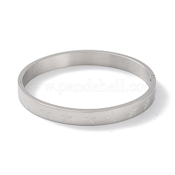 Браслеты из нержавеющей стали 304 с рифлеными звездами&nbsp;BJEW-F464-14P