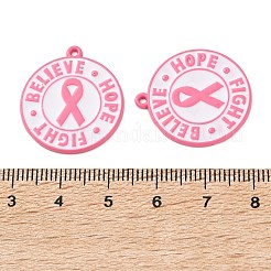 Подвески из цинкового сплава с эмалевой лентой для повышения осведомленности о раке груди&nbsp;ENAM-I079-02-07