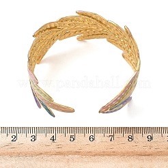 Браслеты-манжеты из нержавеющей стали 304 с эмалью для женщин&nbsp;BJEW-F518-07G