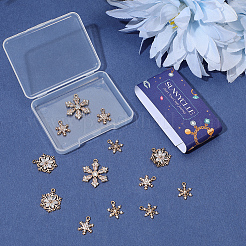 16 шт. 4 стиля рождественских латунных подвесок с микропаве из кубического циркония&nbsp;KK-SC0006-95