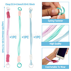 3 шт. 3-цветный полиэстеровый шнур для телефона&nbsp;AJEW-TA0002-69