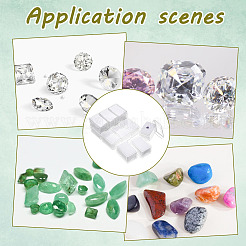 Прямоугольные прозрачные пластиковые коробки с бриллиантами&nbsp;CON-WH0092-60A