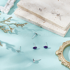 4 пара 925 сережек-гвоздиков из стерлингового серебра&nbsp;STER-BC0003-92P