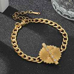 Браслеты из кубинской цепочки из нержавеющей стали 304 для женщин&nbsp;LS-STAS-Z117-10G