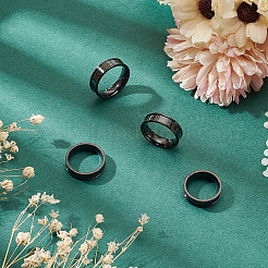 4 шт. 4 стиля из нержавеющей стали с рифлеными кольцами для пальцев&nbsp;STAS-LP0001-43EB-04