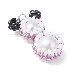 Подвески-снеговики из стеклянных бусин&nbsp;PALLOY-MZ00888-02