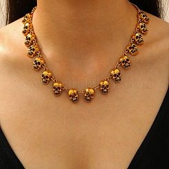 Женские ожерелья-нагрудники с черепами на Хэллоуин&nbsp;LS-NJEW-A061-01AG