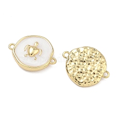 Подвески-коннекторы из латуни с эмалью в морском стиле&nbsp;KK-C251-05G-01B