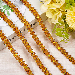 Полиэстеровая лента-сороконожка с плетением из кружева&nbsp;SRIB-WH20007-03A