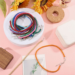 14 шт. 14-цветный полиэстеровый витой шнур для изготовления ожерелья&nbsp;NJEW-PH01636