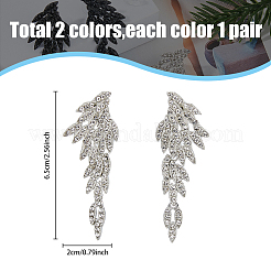 2 комплект из 2 асимметричных серег в форме крыльев со стразами&nbsp;EJEW-FI0001-31