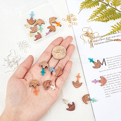 Наборы для изготовления деревянных висячих серег своими руками&nbsp;DIY-OC0006-43