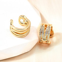 Латунные серьги-манжеты из прозрачного кубического циркония&nbsp;EJEW-F370-03G