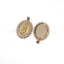 Латунные микропаве прозрачные подвески с фианитом&nbsp;LS-ZIRC-M116-20G