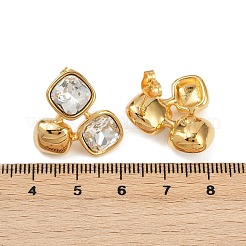 Серьги-гвоздики из нержавеющей стали 304 с микропаве из прозрачных кубических цирконий&nbsp;EJEW-V014-02G