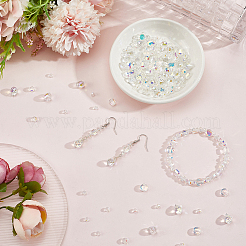 114шт прозрачные гальванические стеклянные бусины&nbsp;GLAA-PA0001-17E