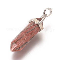 Натуральная кунжутная яшма / киви яшма остроконечные подвески&nbsp;G-WH0004-08