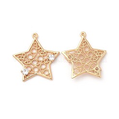 Латунные микропаве прозрачные подвески с фианитом&nbsp;KK-F808-11G