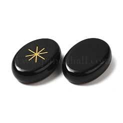 13 шт. натуральный рунический камень обсидиан&nbsp;G-C095-02C