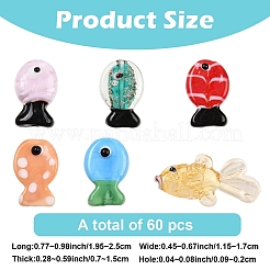 10шт ручной работы бусины лэмпворк&nbsp;LAMP-YW0001-99