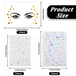 5 шт. 3 стиля самодельных акриловых наклеек со стразами&nbsp;DIY-GF0010-46