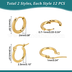 12 пара серег-колец Huggie Hoop из нержавеющей стали 304 в двух стилях&nbsp;STAS-UN0032-60