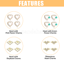 32 шт. 4 стиля сплава кристаллов стразы соединительные подвески&nbsp;FIND-DC0003-53