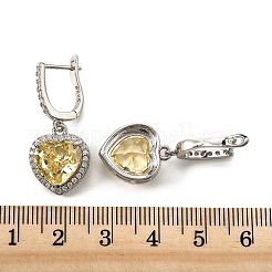 925 серьги-кольца из стерлингового серебра с микропаве из кубических цирконий&nbsp;EJEW-F371-01C-02