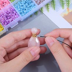 Ограненные натуральные драгоценные камни открывающиеся подвески для флаконов духов&nbsp;G-CJ0001-37