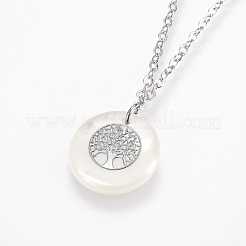 Ожерелья из кулона с реальными платиновыми цепями из латуни&nbsp;NJEW-JN02259-05