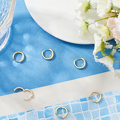 3 пара серег-колец с микропаве из латуни и прозрачными кубическими цирконами&nbsp;EJEW-BBC0001-29