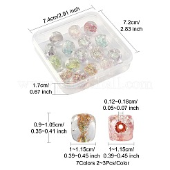 16 шт. 7-х цветные бусины ручной работы из фольги в технике лэмпворк&nbsp;FOIL-FS0001-03