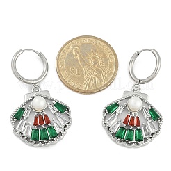 Серьги-кольца из нержавеющей стали 304 с микропаве из кубического циркония&nbsp;EJEW-A119-07P