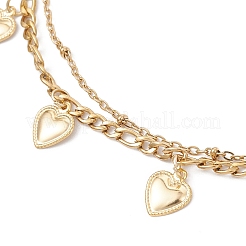 Двухслойные браслеты на ногу из нержавеющей стали 304 с кисточками для женщин&nbsp;AJEW-AN00704-03