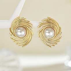 Стильные серьги-гвоздики в форме спирали из нержавеющей стали 201&nbsp;NA7671