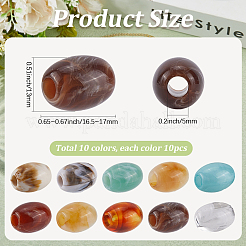 100 шт. 10-х цветные непрозрачные акриловые бусины ручной работы&nbsp;MACR-SP0001-72