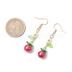 Серьги-подвески в форме томата из нержавеющей стали 304&nbsp;EJEW-MZ00464-01